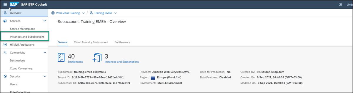 Instances & Subscriptions